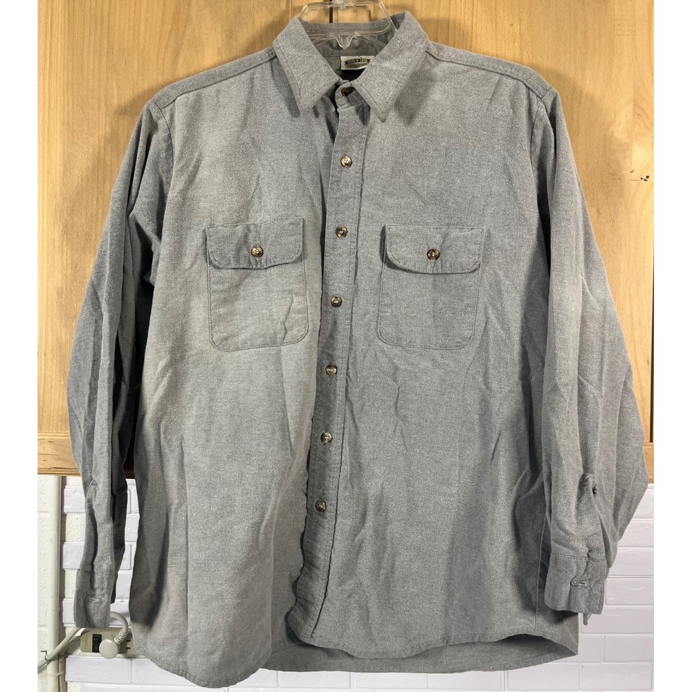 Five Brother Button Down Shirt Mens Large Gray Flannel Long Sleeve Workwear